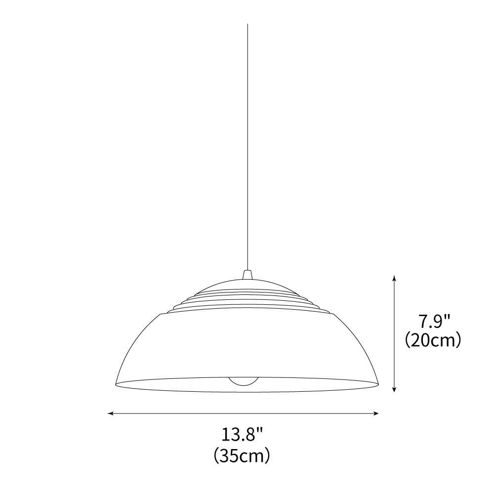 Large Bowl Wave Pendant Lamp 13.8"