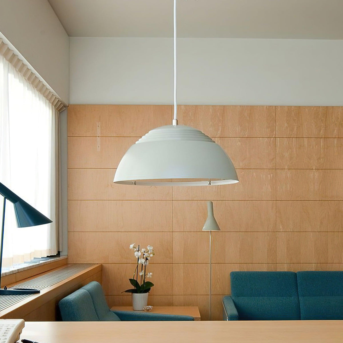 Large Bowl Wave Pendant Lamp 13.8"