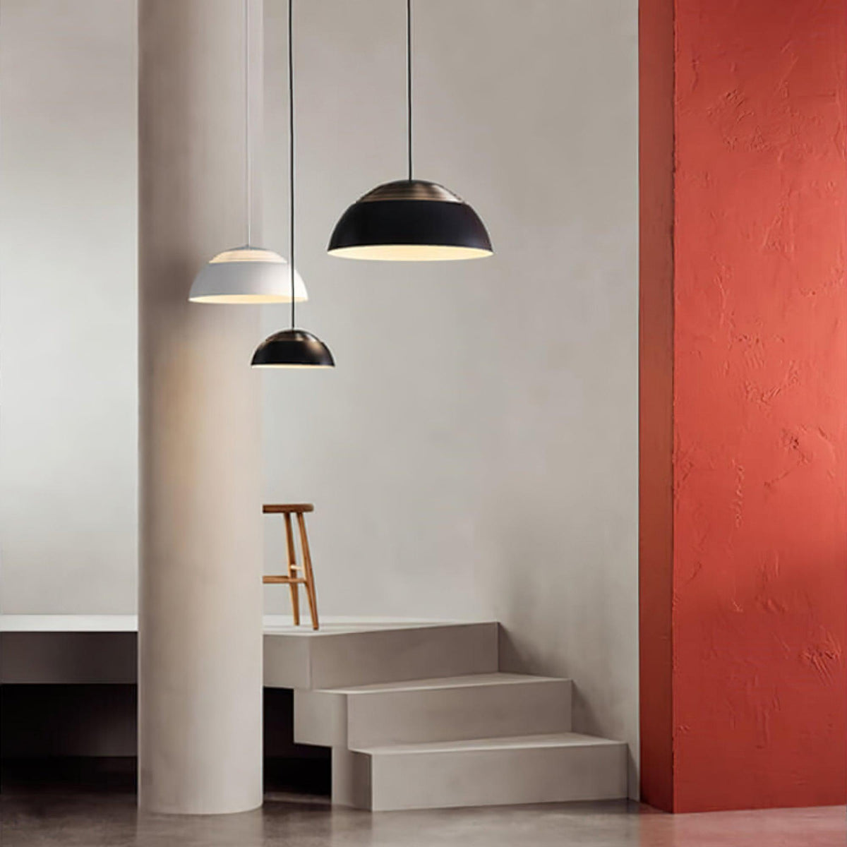 Large Bowl Wave Pendant Lamp 13.8"