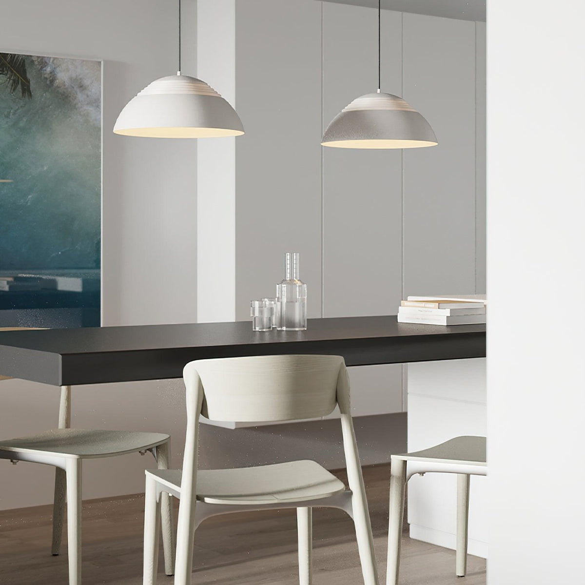 Large Bowl Wave Pendant Lamp 13.8"