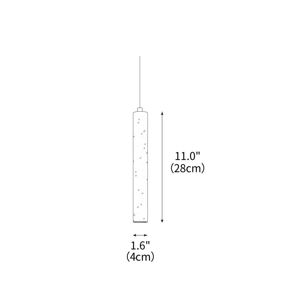 Long Cylinder Pendant Lamp 1.6"
