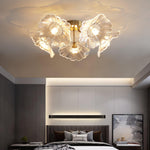 Lotus Leaf Glass Ceiling Lamp