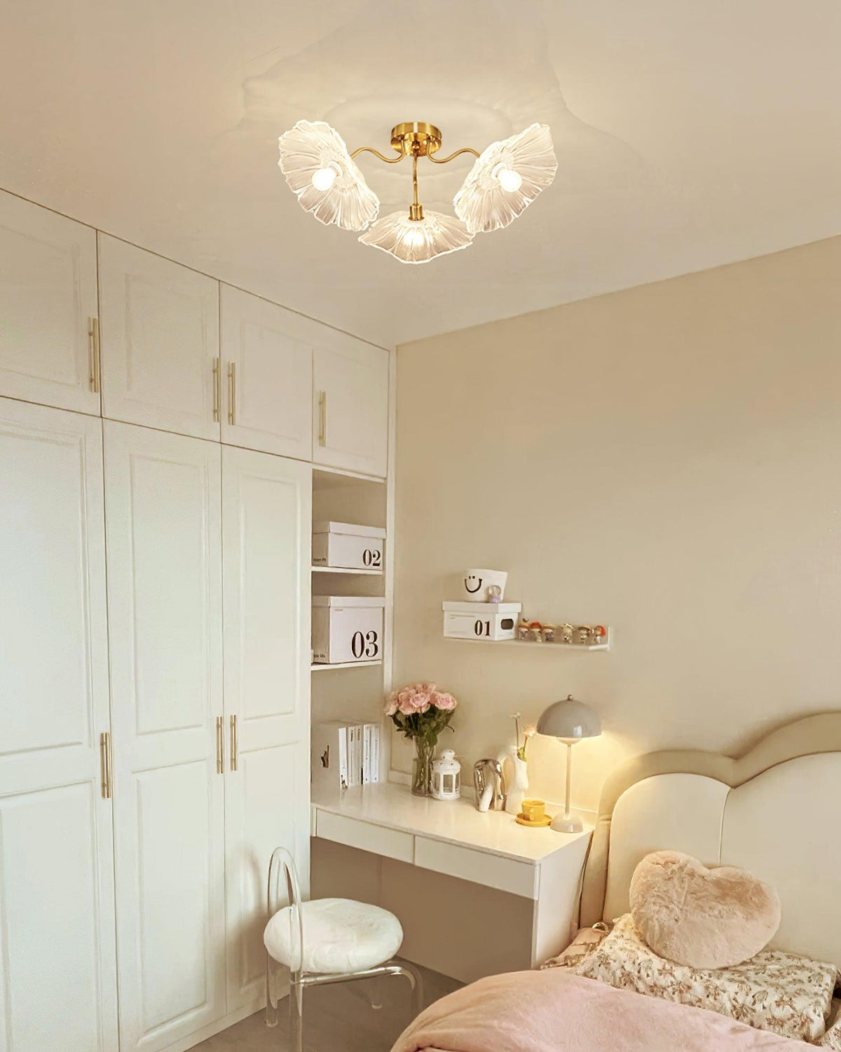 Lotus Leaf Glass Ceiling Lamp