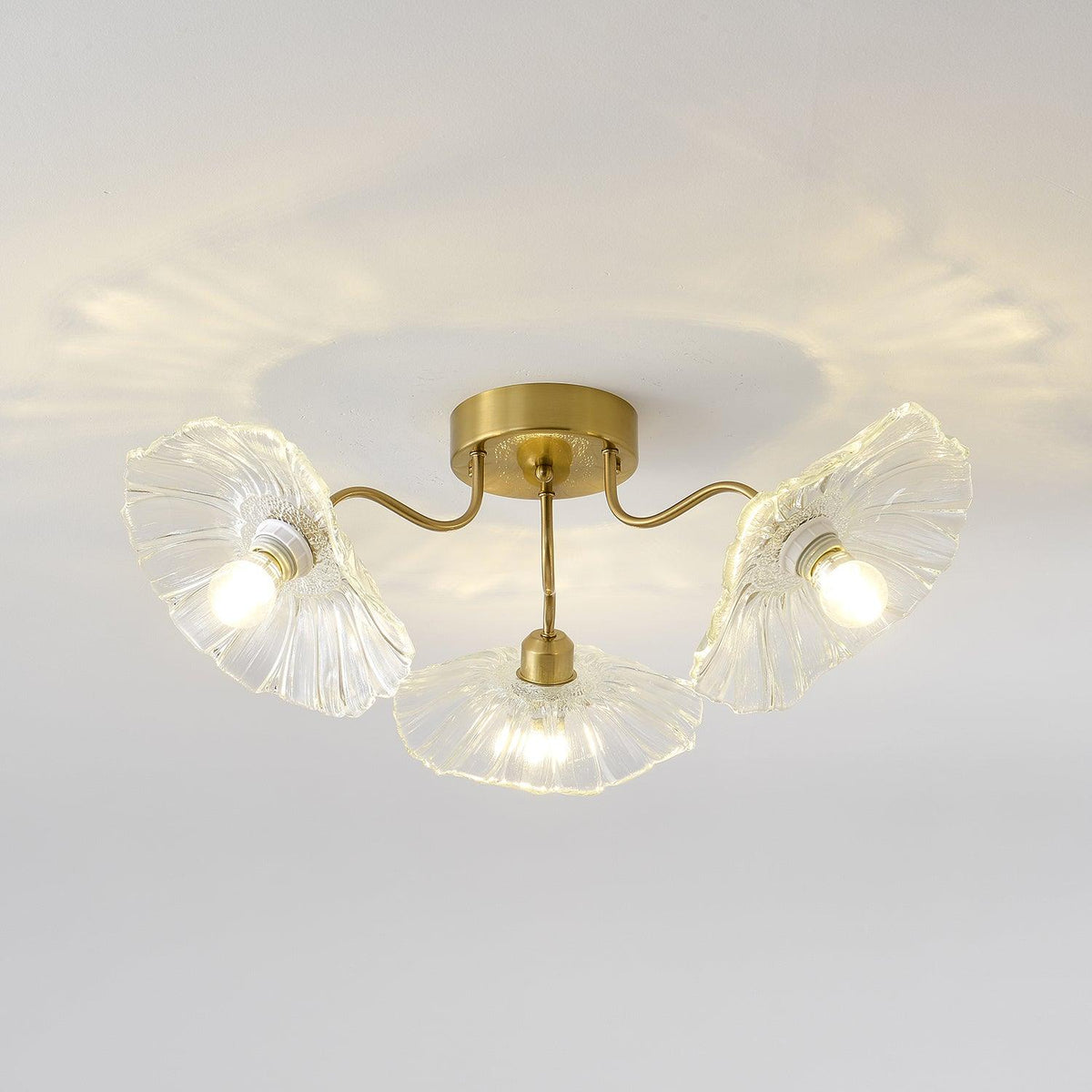 Lotus Leaf Glass Ceiling Lamp