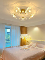 Lotus Leaf Glass Ceiling Lamp