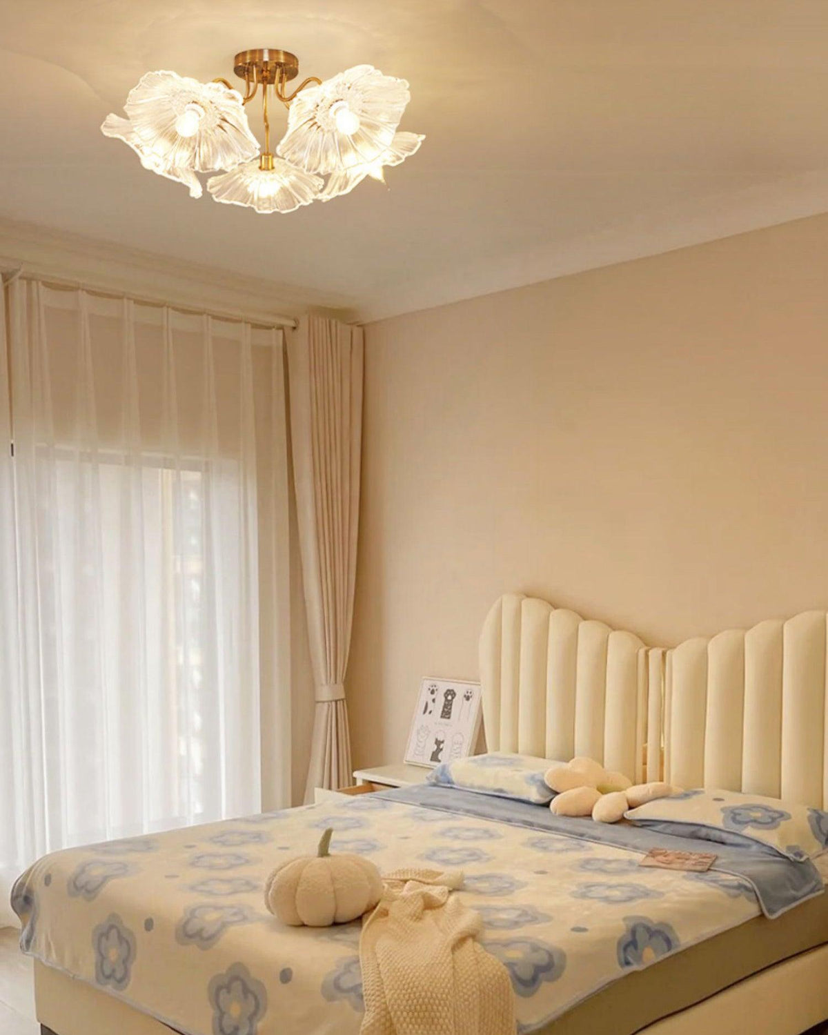 Lotus Leaf Glass Ceiling Lamp