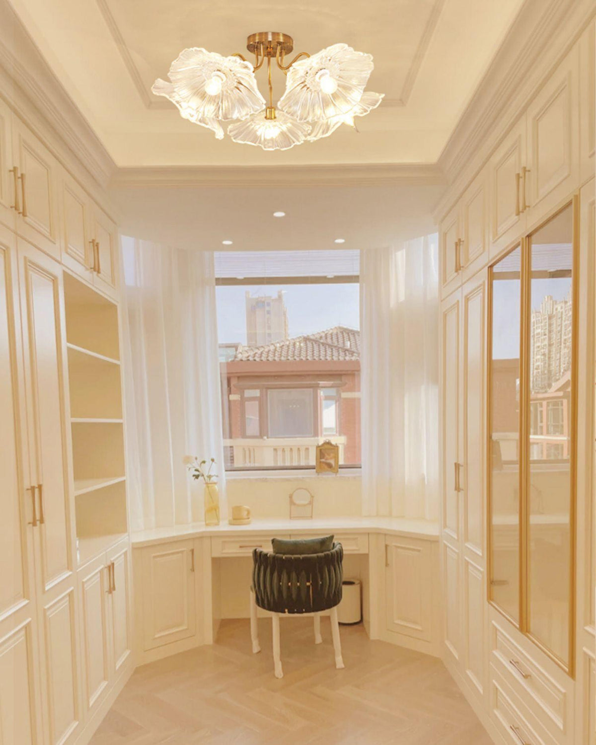 Lotus Leaf Glass Ceiling Lamp