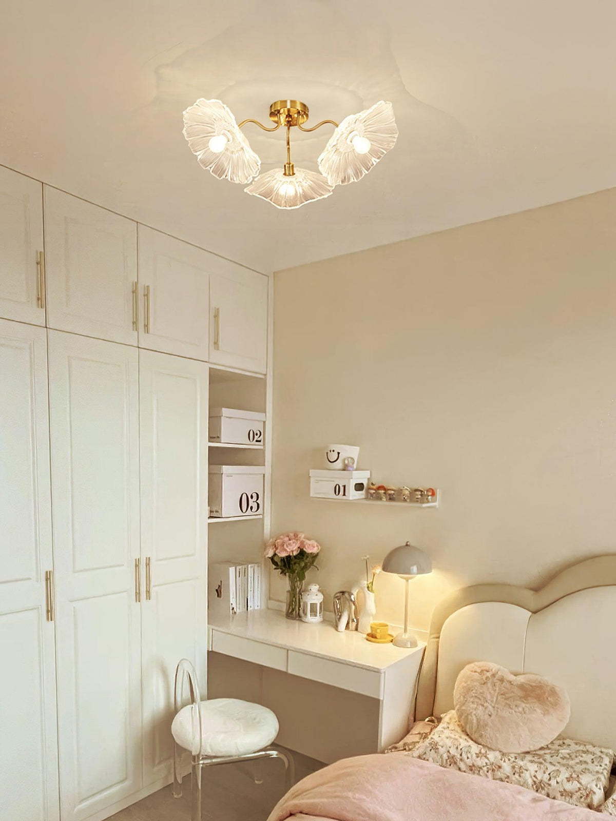 Lotus Leaf Glass Ceiling Lamp