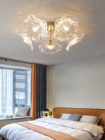 Lotus Leaf Glass Ceiling Lamp