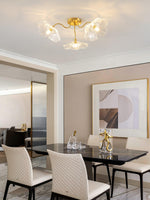 Lotus Leaf Glass Ceiling Lamp