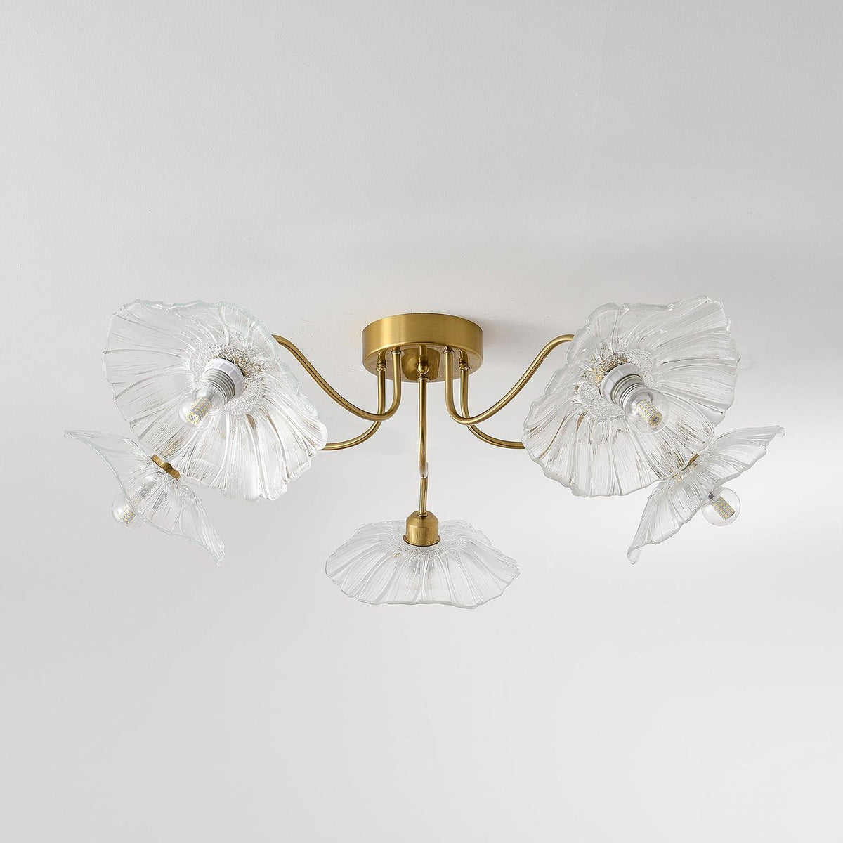 Lotus Leaf Glass Ceiling Lamp