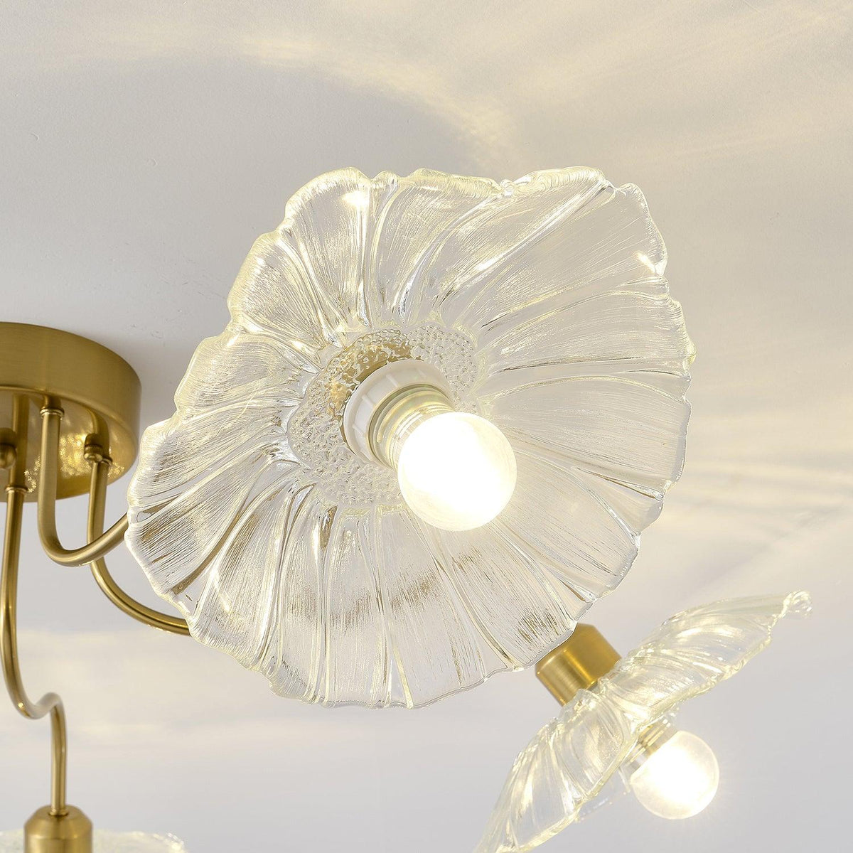 Lotus Leaf Glass Ceiling Lamp