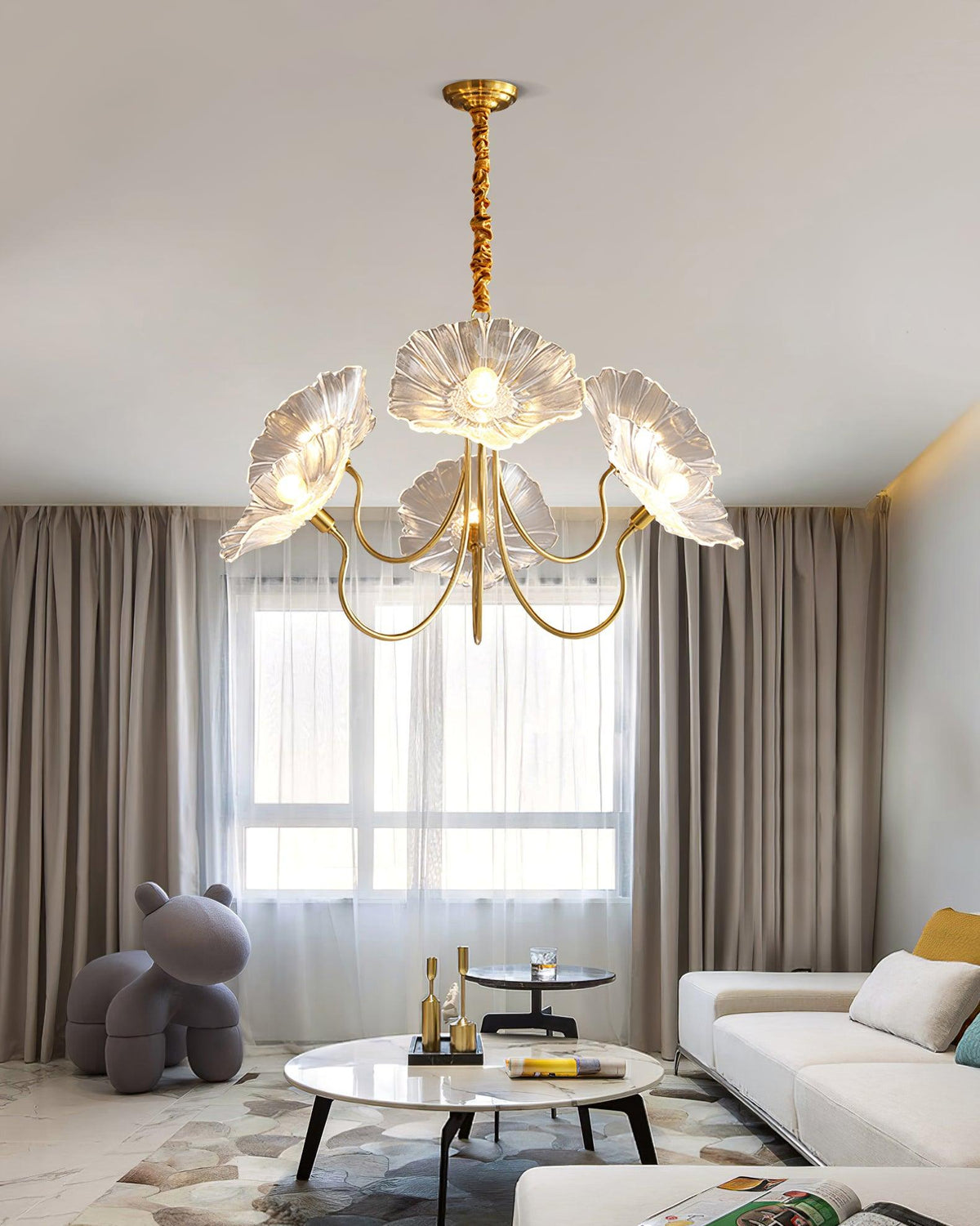 Lotus Leaf Glass Chandelier