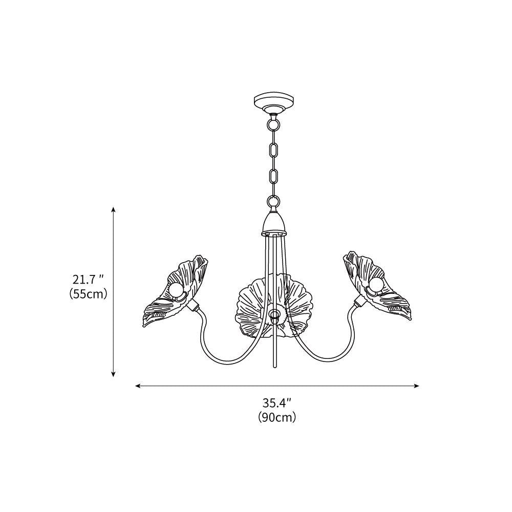 Lotus Leaf Glass Chandelier