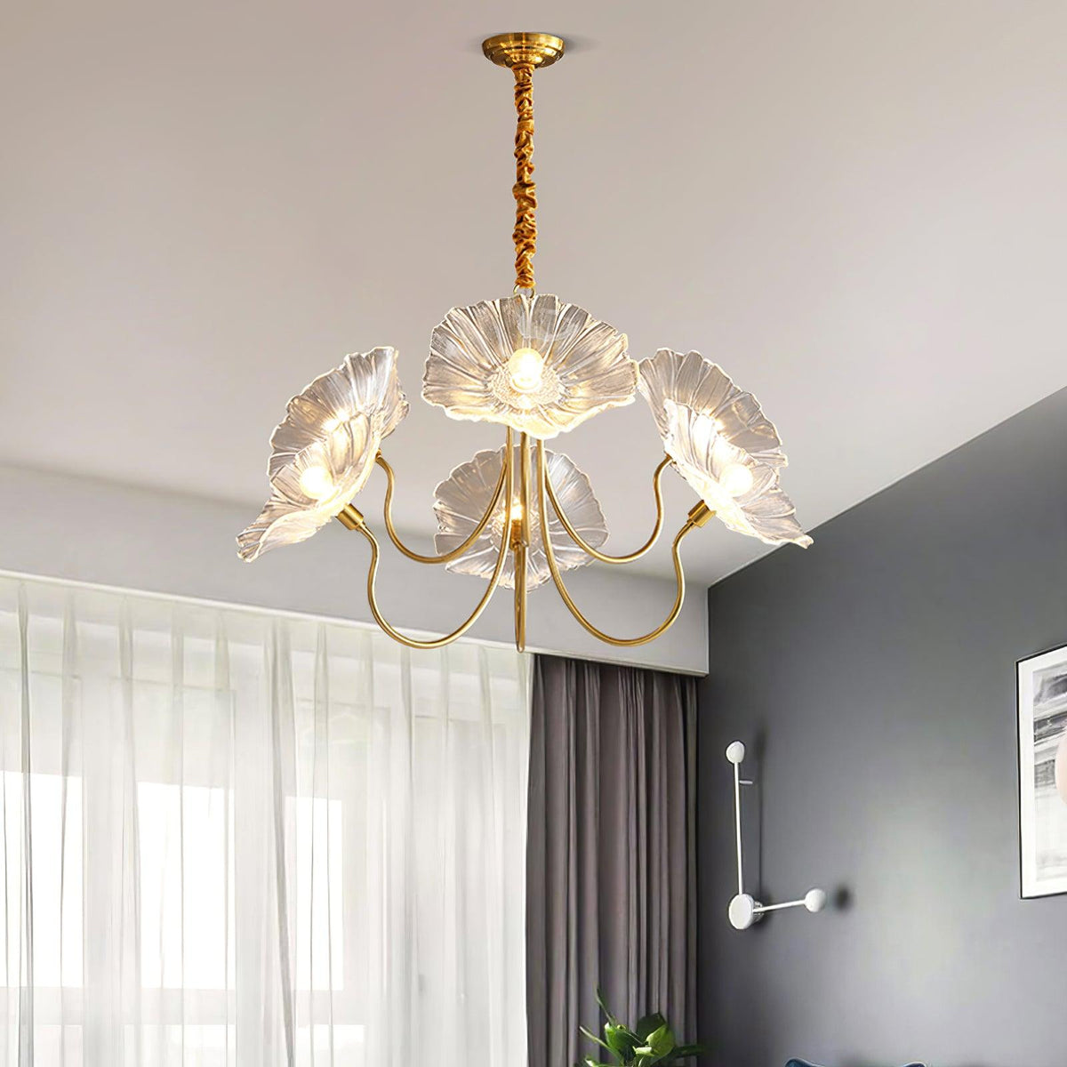 Lotus Leaf Glass Chandelier