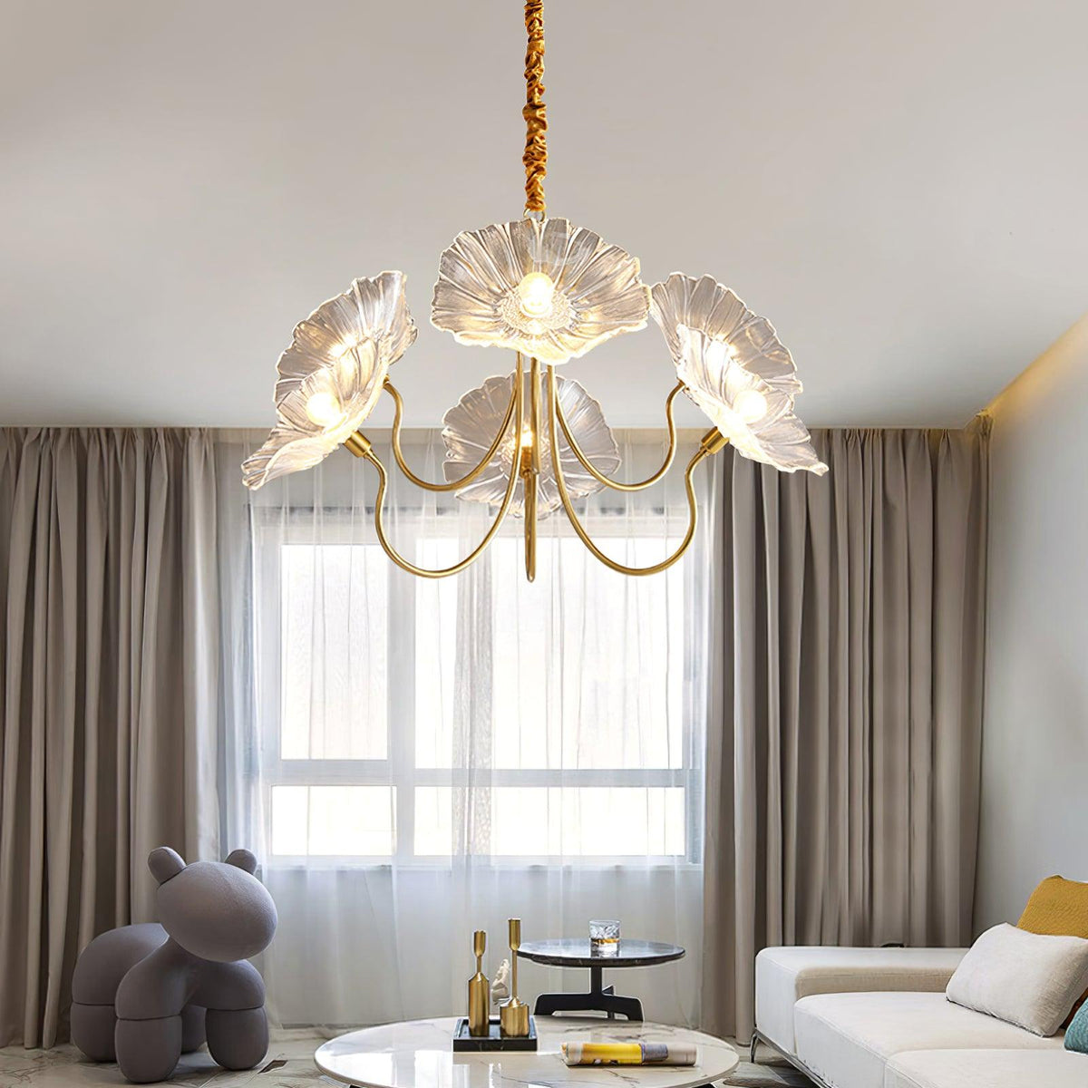 Lotus Leaf Glass Chandelier