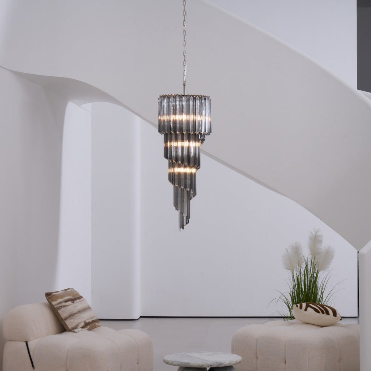 Lucente Noir Spiral Chandelier