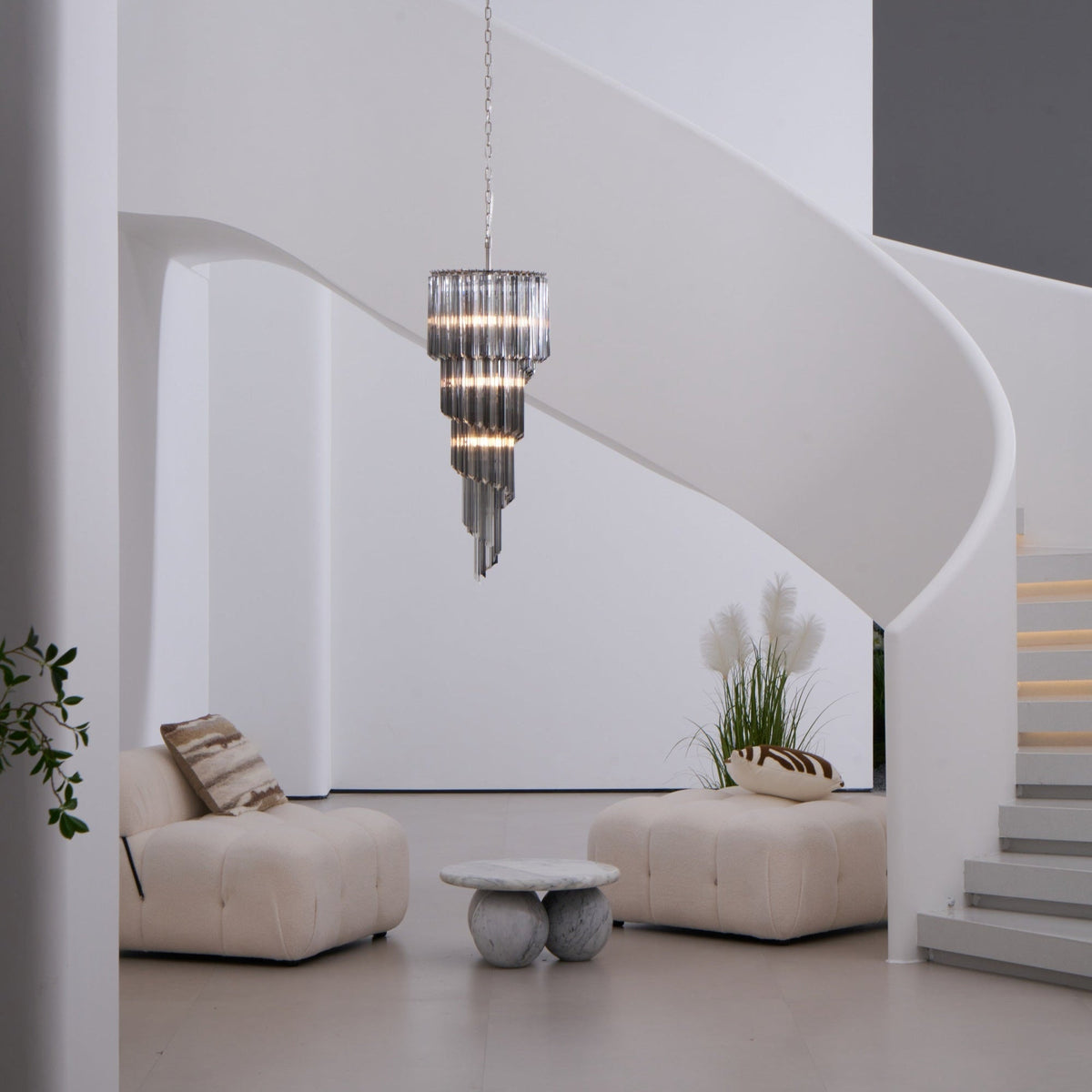 Lucente Noir Spiral Chandelier