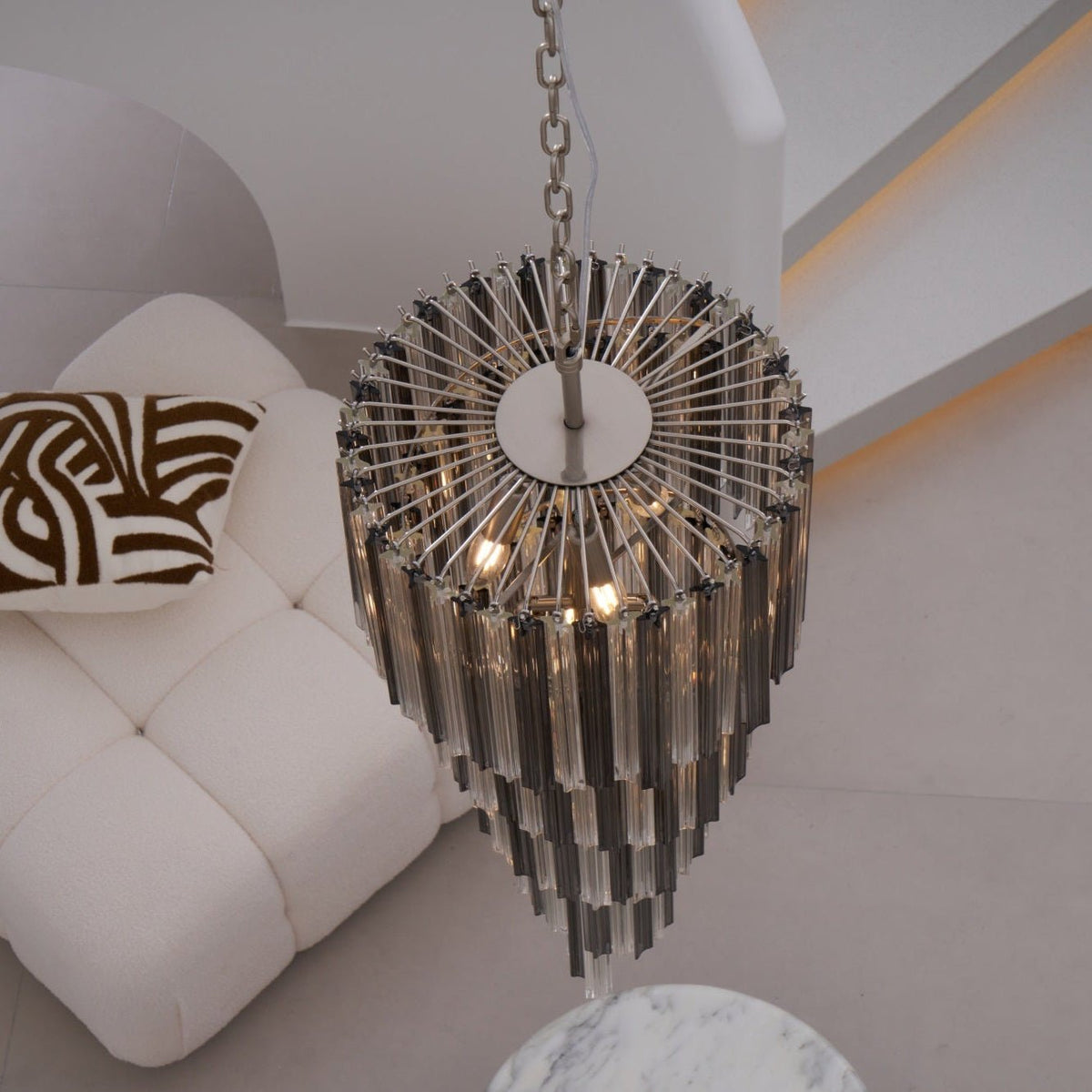 Lucente Noir Spiral Chandelier