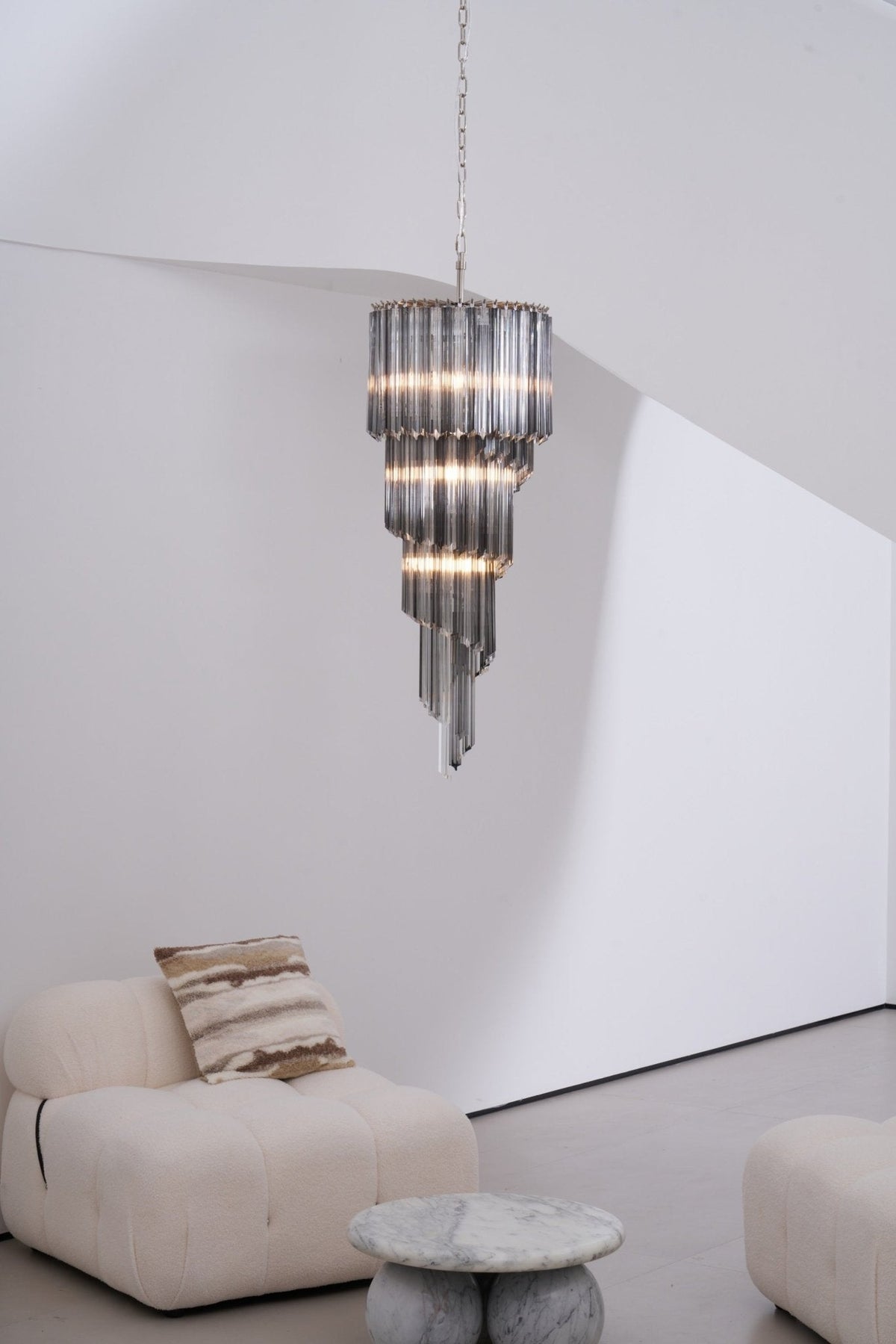 Lucente Noir Spiral Chandelier