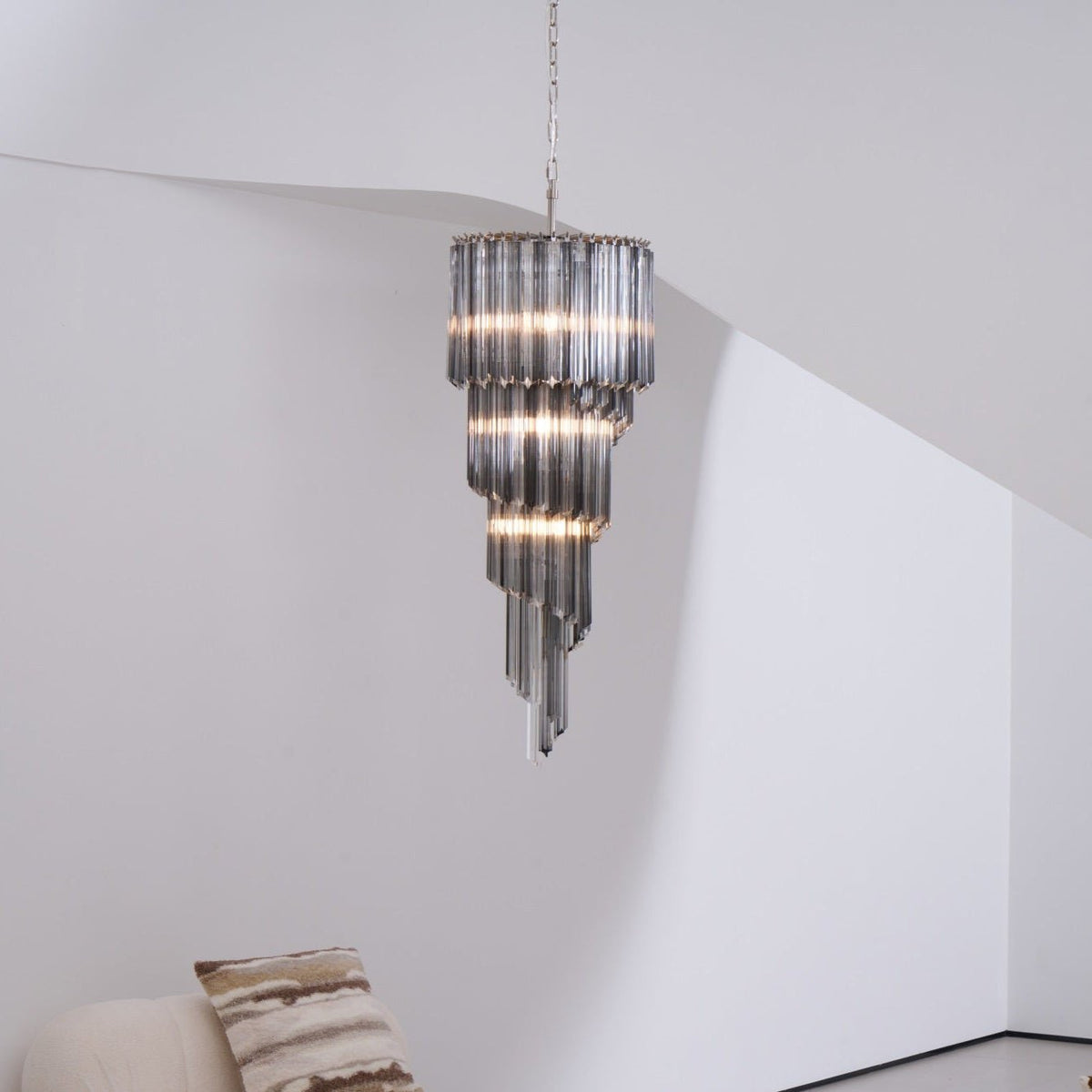 Lucente Noir Spiral Chandelier
