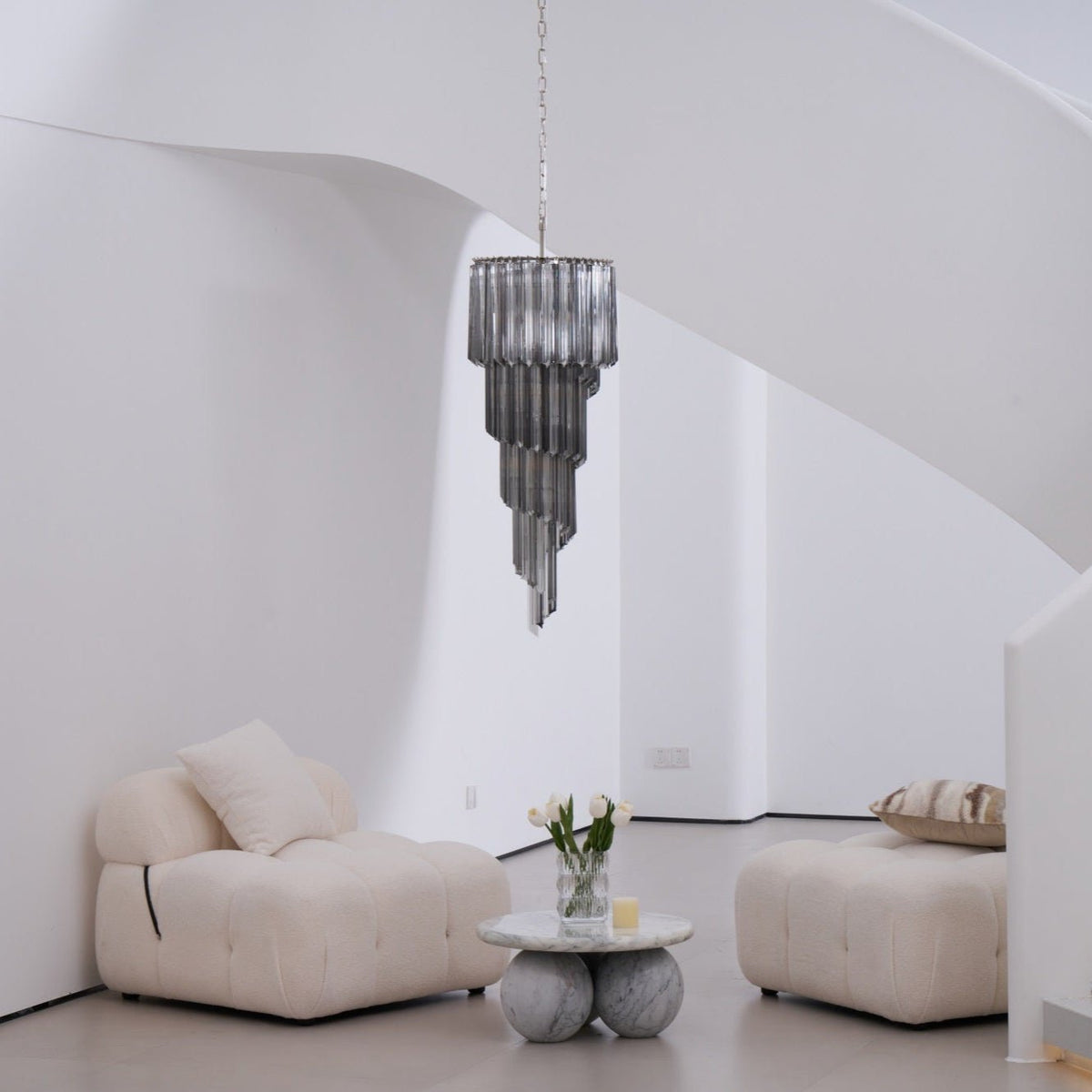 Lucente Noir Spiral Chandelier
