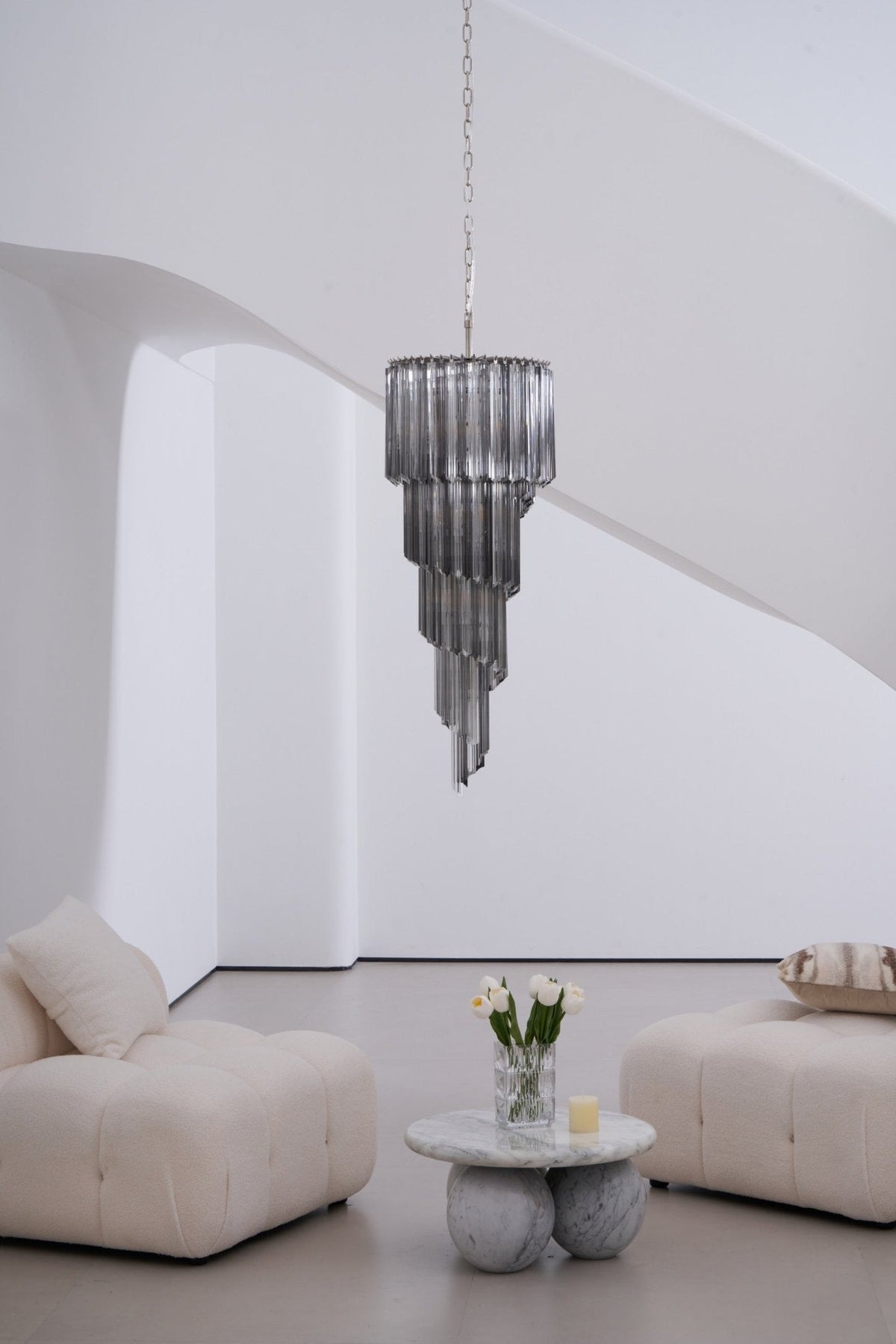 Lucente Noir Spiral Chandelier