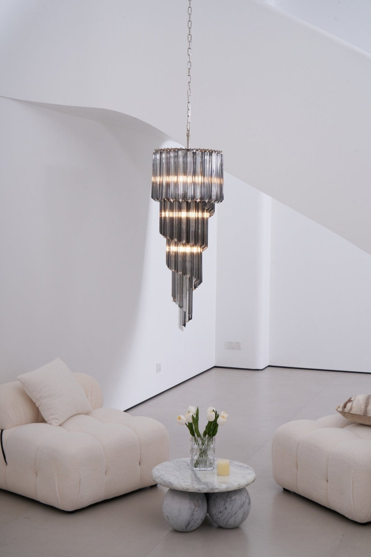 Lucente Noir Spiral Chandelier