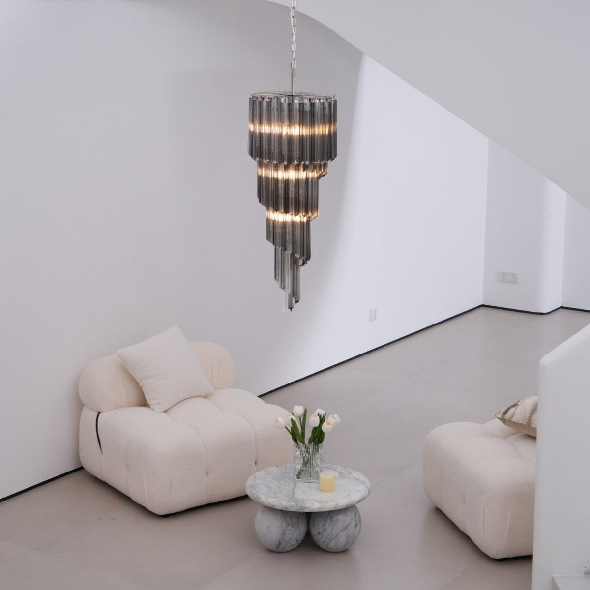 Lucente Noir Spiral Chandelier