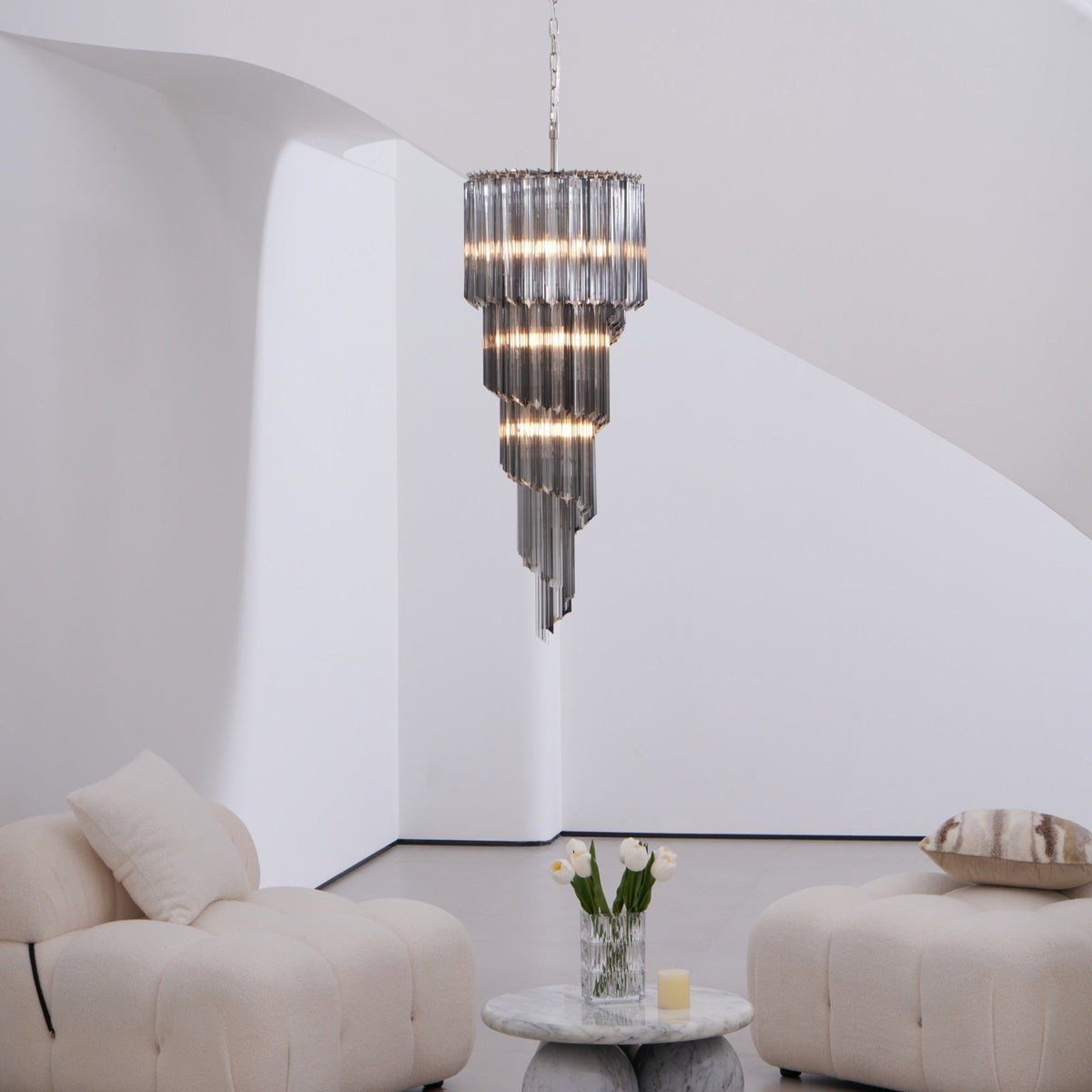 Lucente Noir Spiral Chandelier