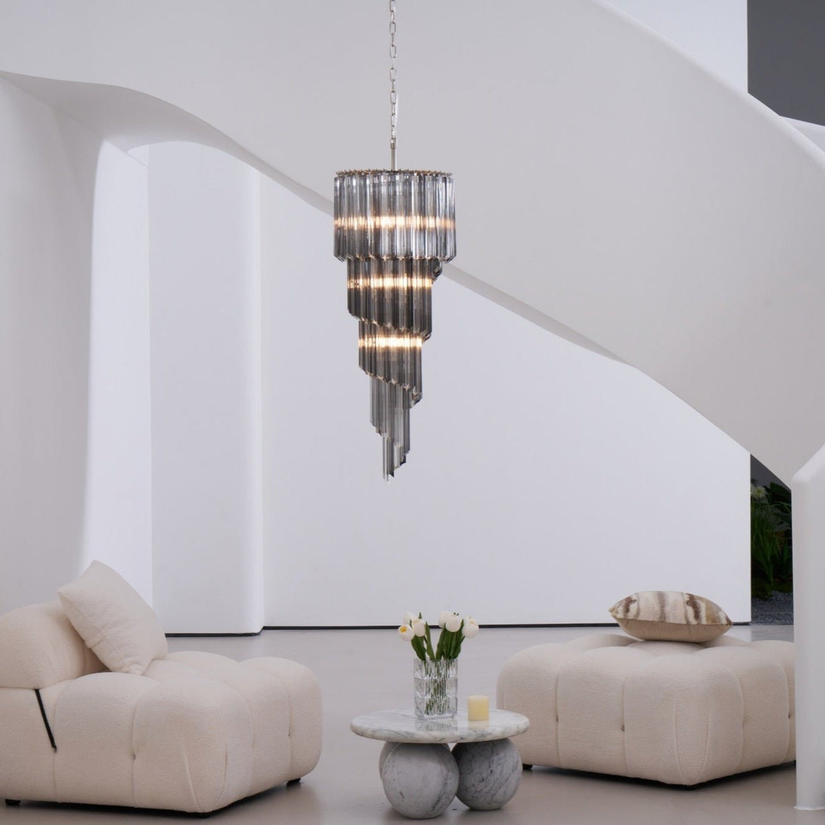 Lucente Noir Spiral Chandelier