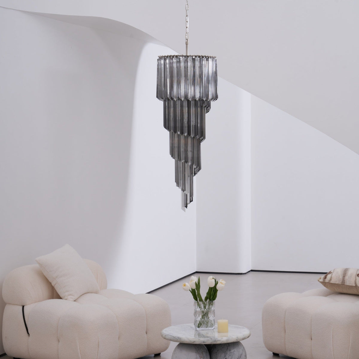 Lucente Noir Spiral Chandelier