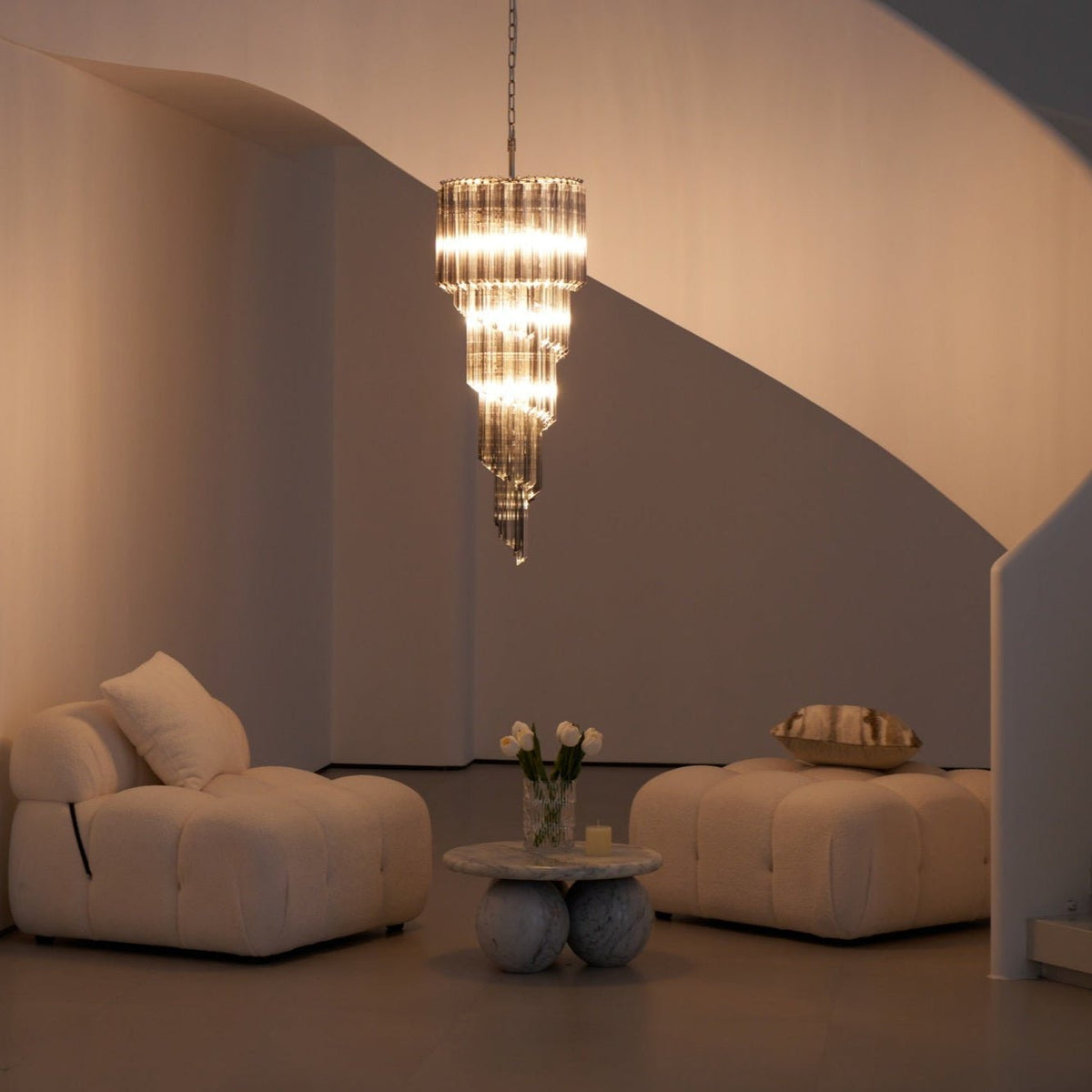 Lucente Noir Spiral Chandelier