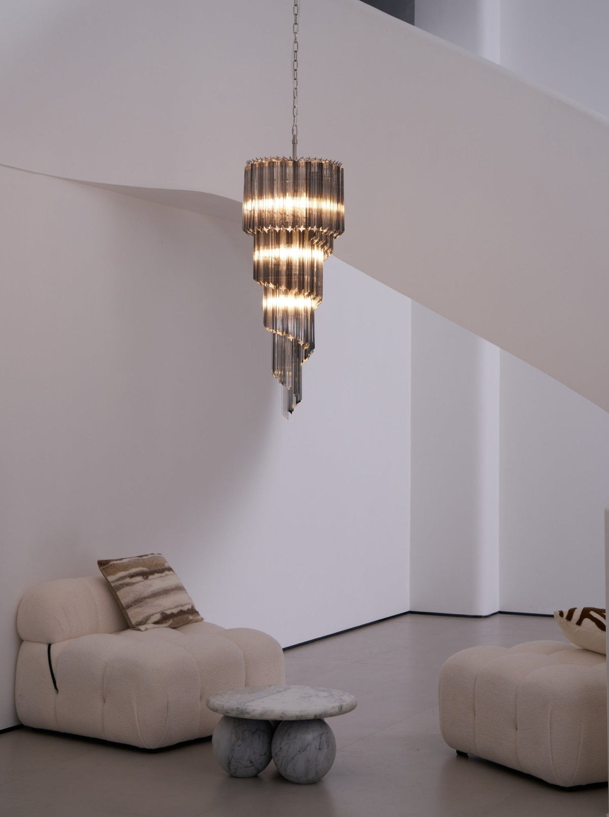 Lucente Noir Spiral Chandelier