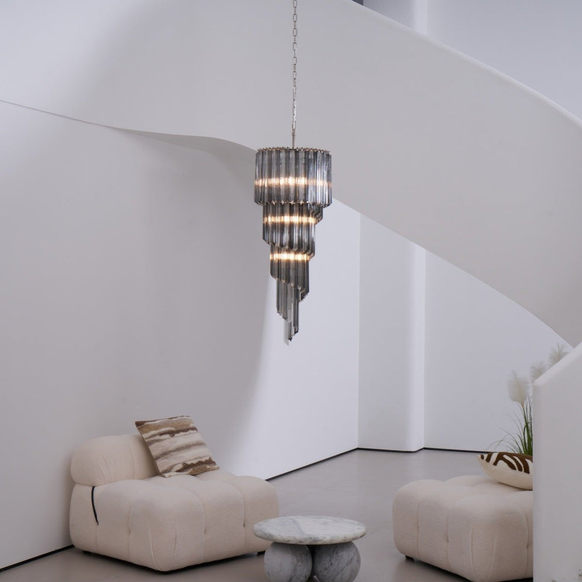 Lucente Noir Spiral Chandelier