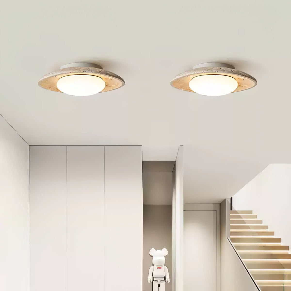 Luma Travertine Ceiling Light