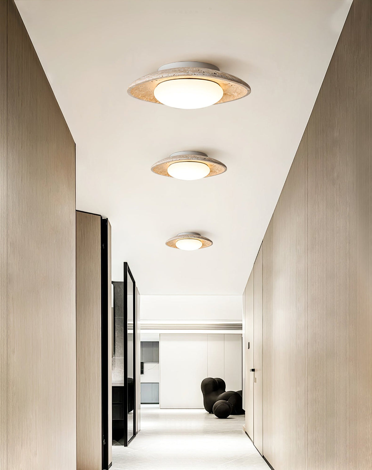 Luma Travertine Ceiling Light