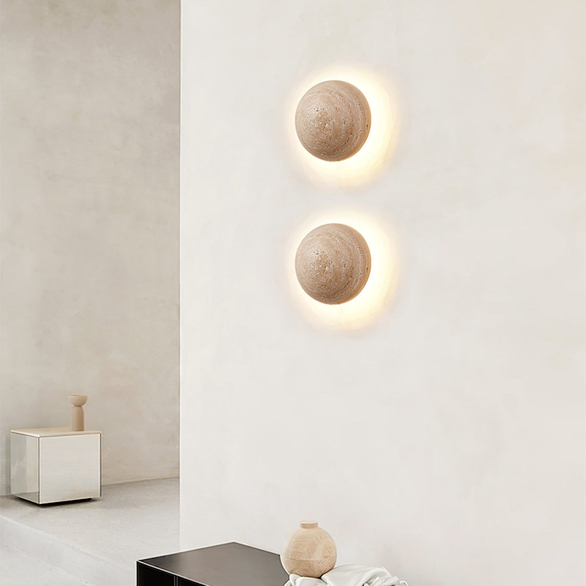 Luna Travertine Wall Light