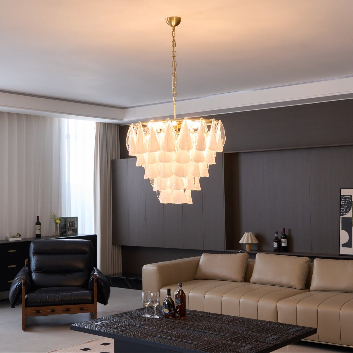 Lunara White Murano Chandelier