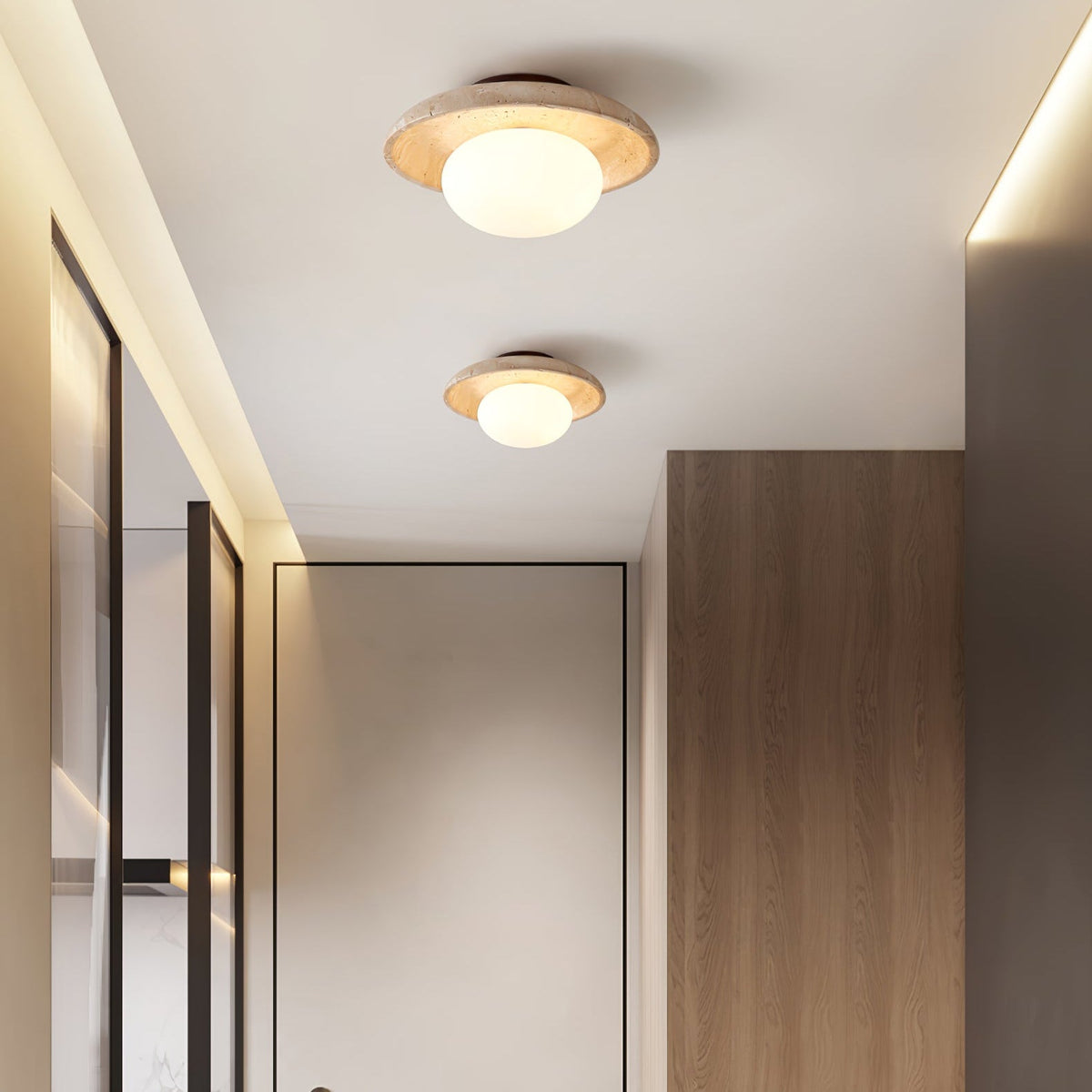 Lunaro Travertine Ceiling Lamp