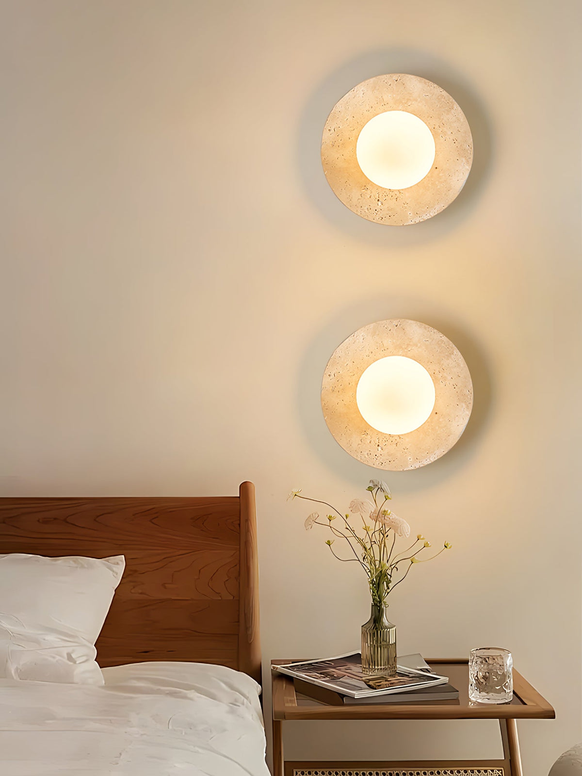 Lunaro Travertine Sconce