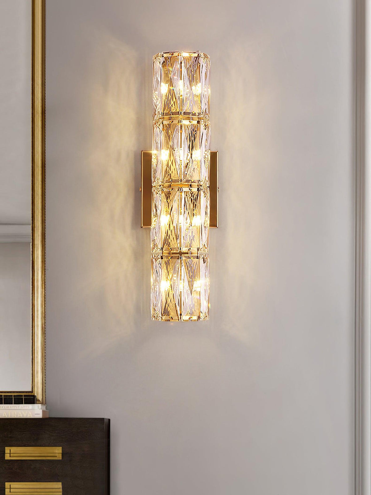 Luxury Crystal Column LED Wall Lamp