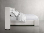 Wyller Channel-Stitched Extended Headboard Bed with Low Footboard