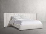 Wyller Channel-Stitched Extended Headboard Bed with Low Footboard