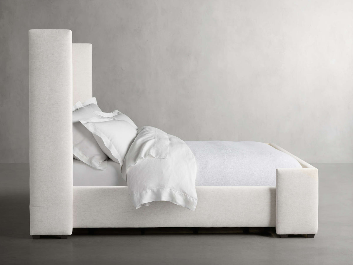 Wyller Channel-Stitched Bed with High Footboard