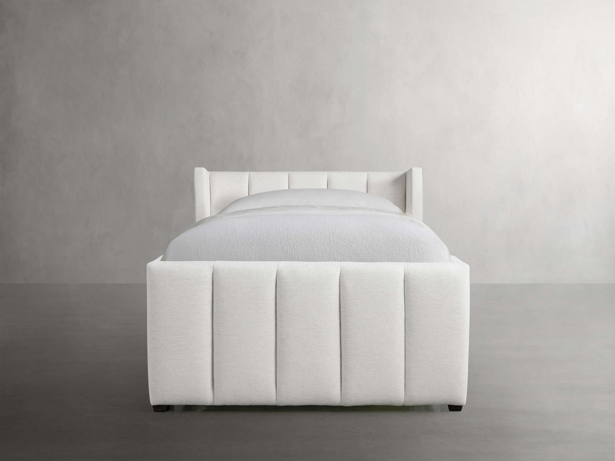 Wyller Channel-Stitched Twin Bed with High Footboard