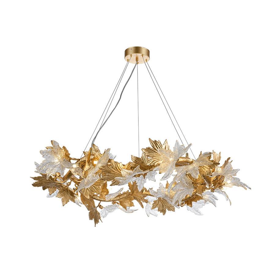 Maple Leaf Brass Chandelier