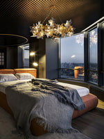 Maple Leaf Brass Chandelier