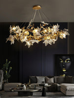 Maple Leaf Brass Chandelier