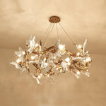 Maple Leaf Brass Chandelier
